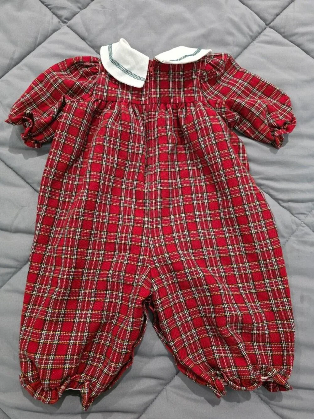 Vintage Plaid Baby Romper GoodLad Christmas Outfit 3-6 Months Holiday Plaid